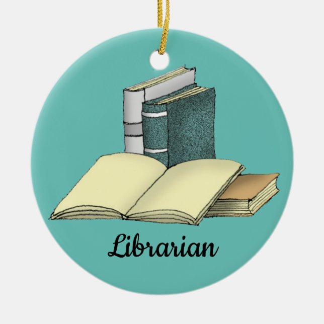 Librarian Bibliophile Reader Design Ornament (Front)