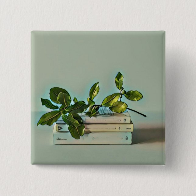 Librarian birthday gift 15 cm square badge (Front)