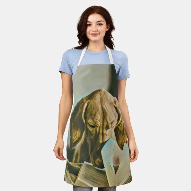 Librarian birthday gift apron (Worn)