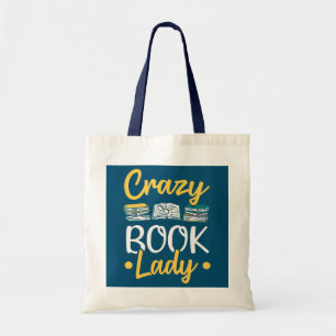 Librarian Crazy Book Lady Reading Books Library  Tote Bag