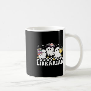 Librarian Cute Ghost Book Reading Funny Halloween  Coffee Mug