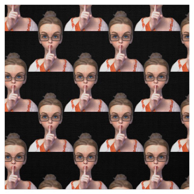 Librarian Fabric Cute Pattern for Quilting & Craft (Swatch)