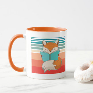 Librarian Fox Reading Bookworm Mug
