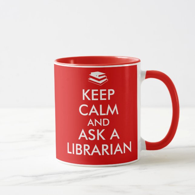 Librarian Gifts Keep Calm Ask a Librarian Custom Mug (Right)