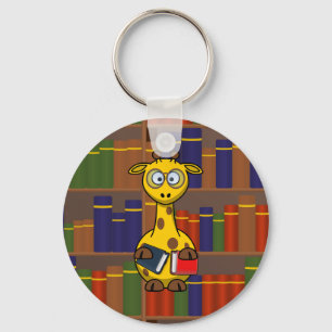 Librarian Giraffe Key Ring