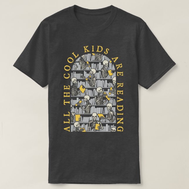 Librarian Halloween All The Cool Kids Are Reading  T-Shirt (Design Front)