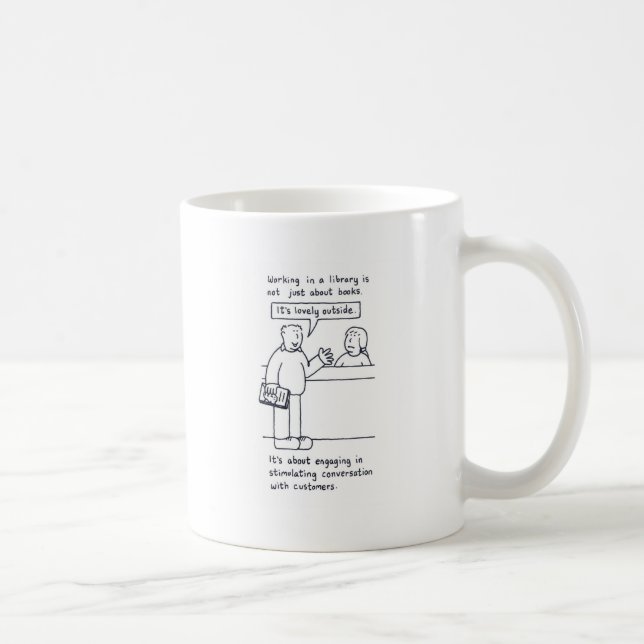 Librarian Humour, Customer Talking about Weather. Coffee Mug (Right)