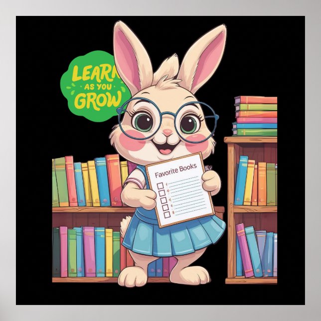 🐰📚 Librarian-in-Training Star – Rabbit Edition Poster (Front)