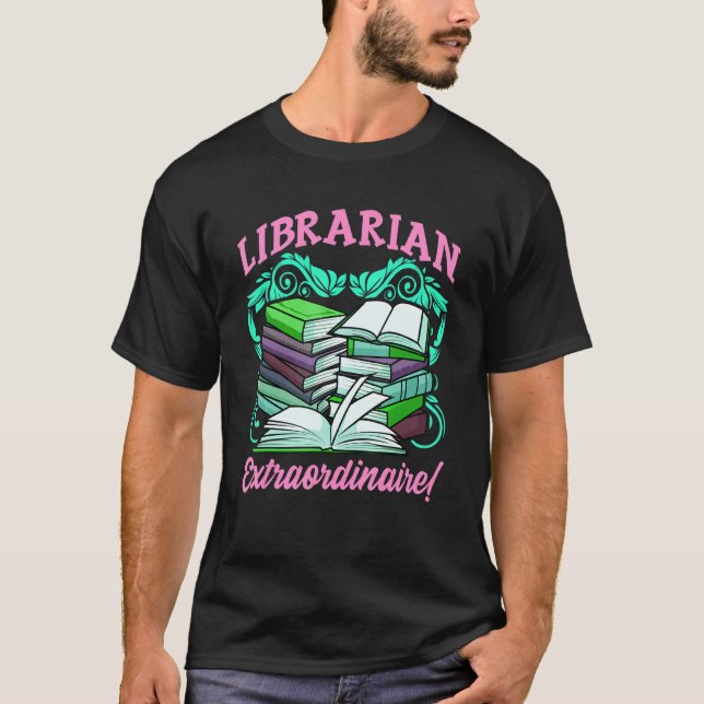 Librarian Inspired Library Related Bibliophile Des T-Shirt (Front)