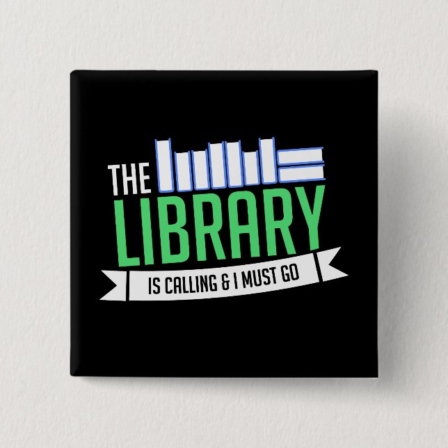 Librarian Library Books Gift 15 Cm Square Badge (Front)