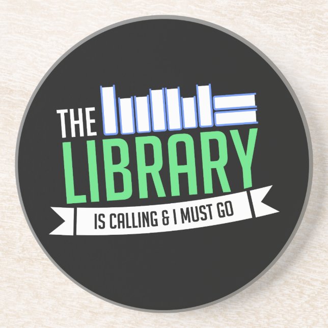 Librarian Library Books Gift Coaster (Front)