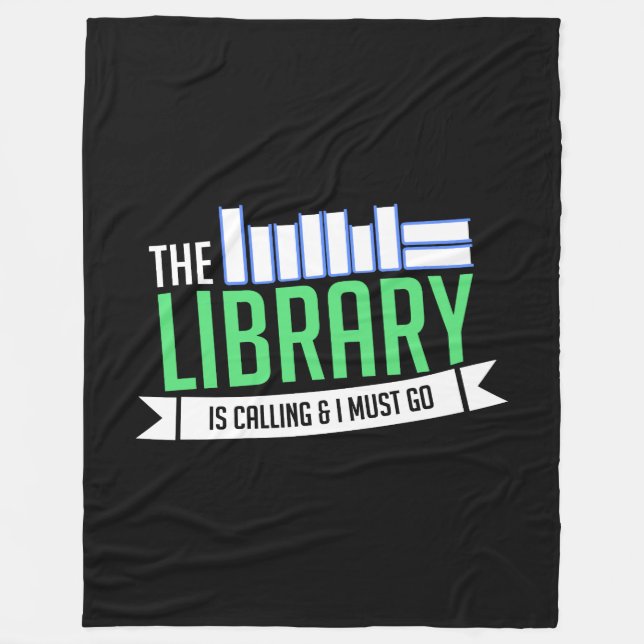 Librarian Library Books Gift Fleece Blanket (Front)