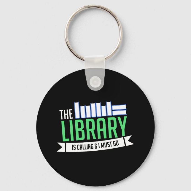 Librarian Library Books Gift Key Ring (Front)