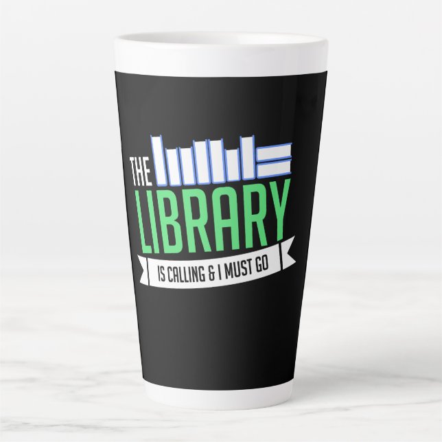 Librarian Library Books Gift Latte Mug (Front)