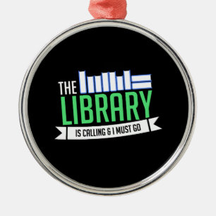 Librarian Library Books Gift Metal Ornament