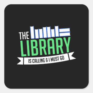 Librarian Library Books Gift Square Sticker