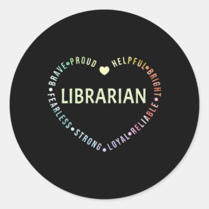Librarian Library Classic Round Sticker