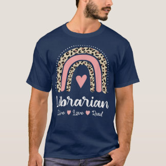 Librarian Library Squad Book Lover Rainbow Cute Li T-Shirt