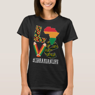 Librarian Love Map African American Black History T-Shirt