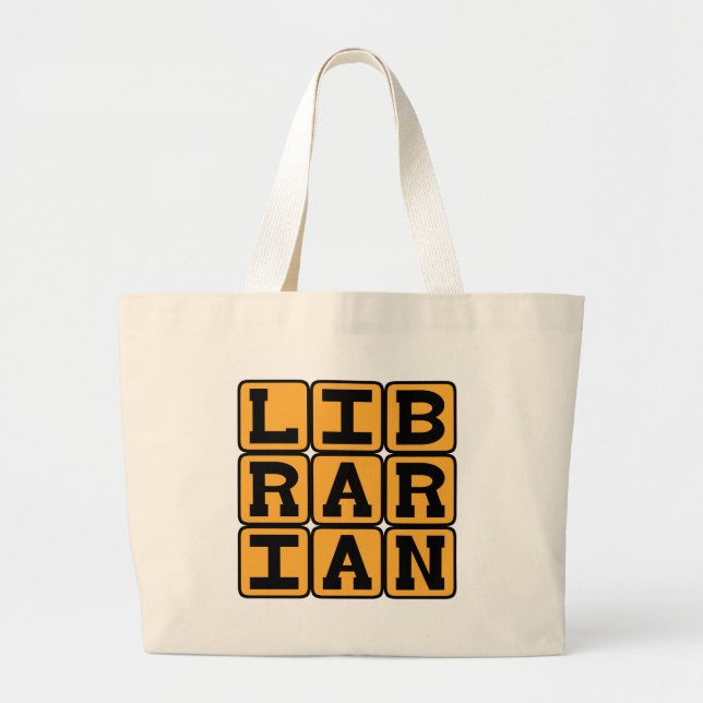 Librarian, Master of Books Large Tote Bag (Front)