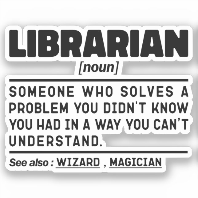 Librarian Noun Definition Reading Lover Funny (Front)