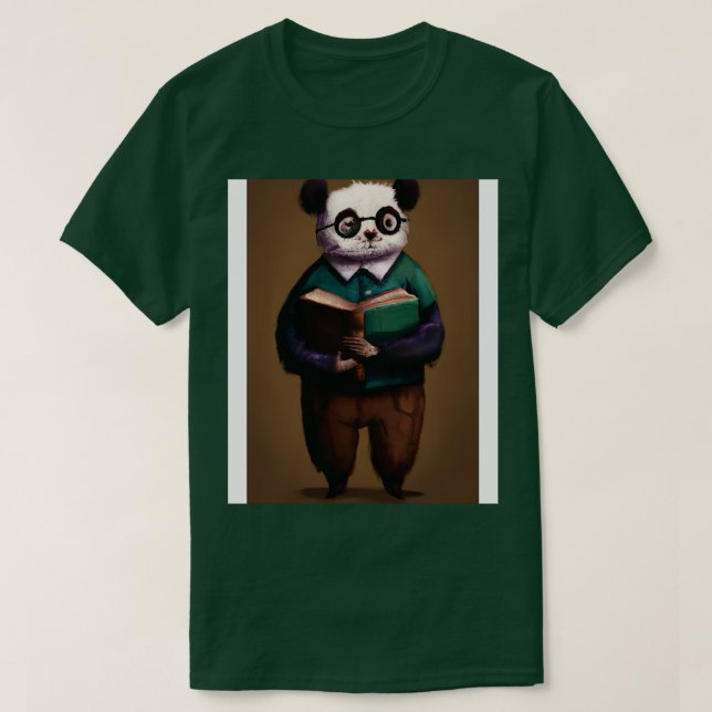 Librarian Panda 2 T-Shirt (Design Front)