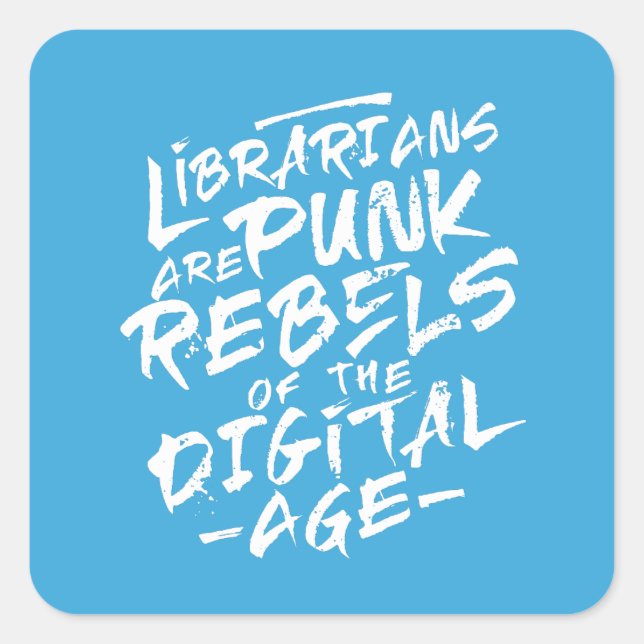 Librarian Punk Rebel 80s Style Square Sticker (Front)