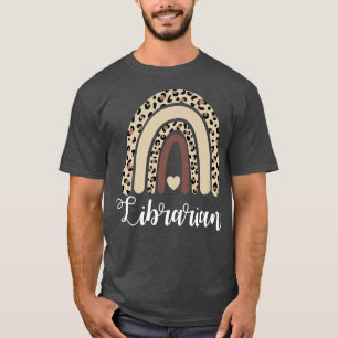 Librarian Rainbow Boho Leopard Library Book Lover  T-Shirt