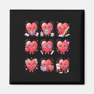Librarian Reader Books Valentine Teacher Valentine Magnet