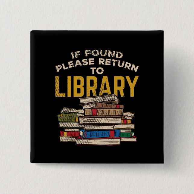 Librarian Reading Gift 15 Cm Square Badge (Front)