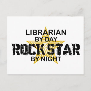 Librarian Rock Star by Night Postcard