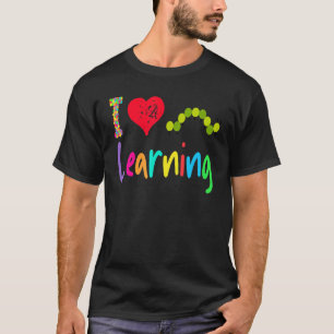 Librarian Teacher I Love Learning Hungry Caterpil T-Shirt