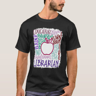 Librarian Teacher In Typography Teacher Back 2 Sch T-Shirt