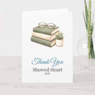 Librarian Thank You Showed Heart Card
