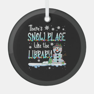 Librarian There's Snow Place Like The Library Glass Tree Decoration