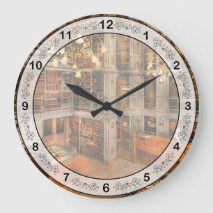 Library - A literary classic 1905 Large Clock