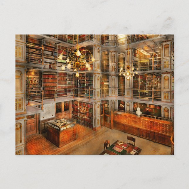 Library - A literary classic 1905 Postcard (Front)