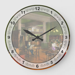 Library - Adult's reading 1900 Large Clock
