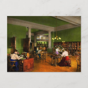 Library - Adult's reading 1900 Postcard