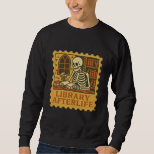 Library Afterlife – Gothic Skeleton Librarian Shir Sweatshirt