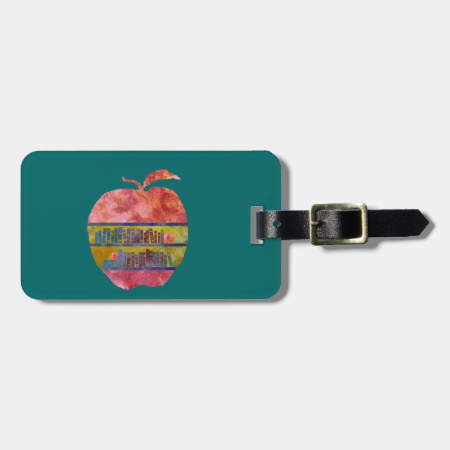 Library Apple Luggage Tag (Front Horizontal)