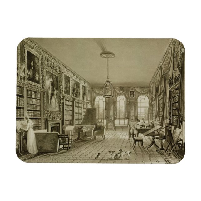 Library as Sitting Room, Cassiobury Park, c.1815, Magnet (Horizontal)