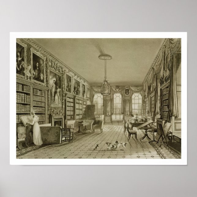 Library as Sitting Room, Cassiobury Park, c.1815, Poster (Front)