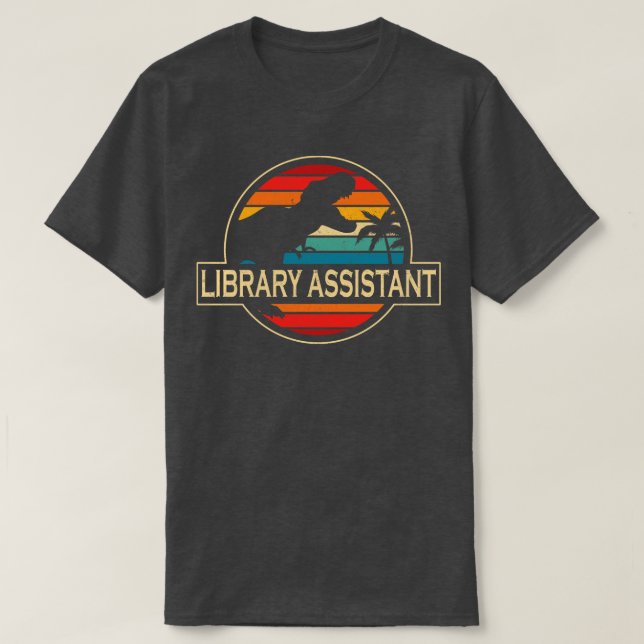 Library Assistant Dinosaur T-Shirt (Design Front)