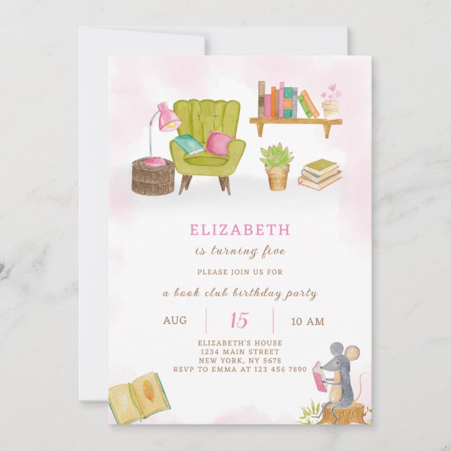 Library Birthday Invitation (Front)