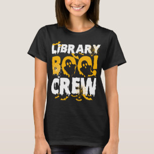 Library Boo Crew Halloween Librarian Ghosts T-Shirt