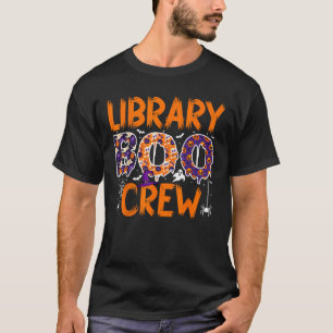 Library Boo Crew Librarians Book Lovers Ghost Hall T-Shirt
