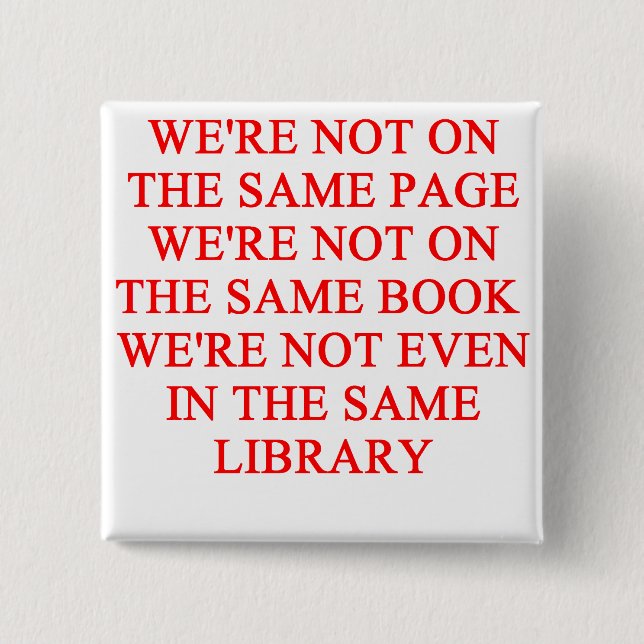 library book 15 cm square badge (Front)