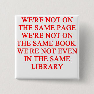 library book 15 cm square badge