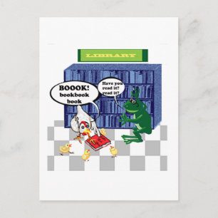 LIBRARY BOOK CHOOK JOKE POSTCARD